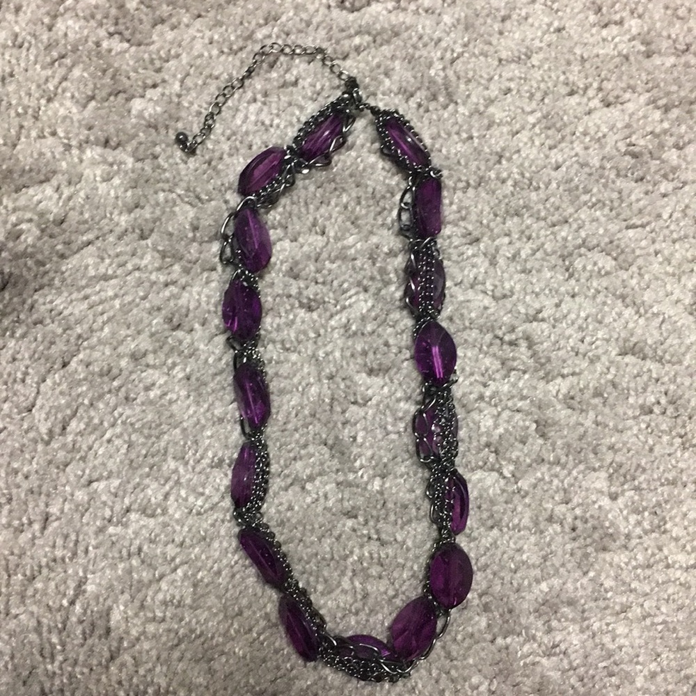 Chunky purple bead necklace